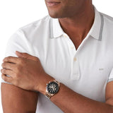 Michael Kors Layton Chronograph Black Dial Rose Gold Steel Strap Watch For Men - MK8824 Buy Now By Michael Kors