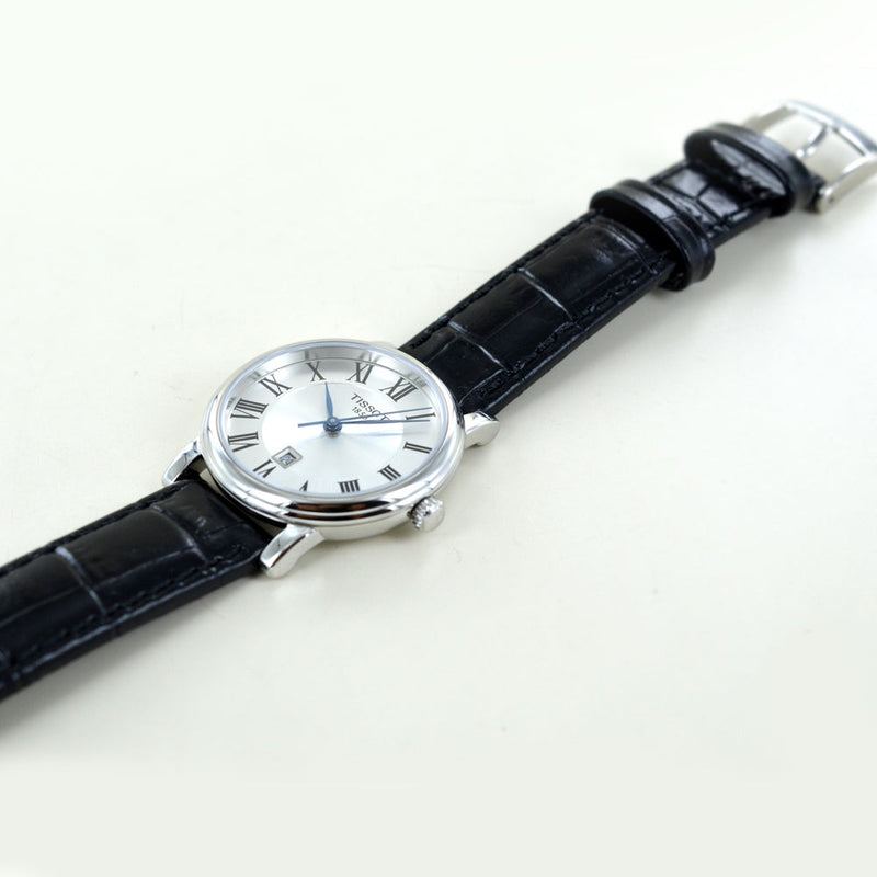 Tissot Carson Premium Lady Silver Dial Black Leather Strap Watch For Women - T122.210.16.033.00 Buy Now By Tissot