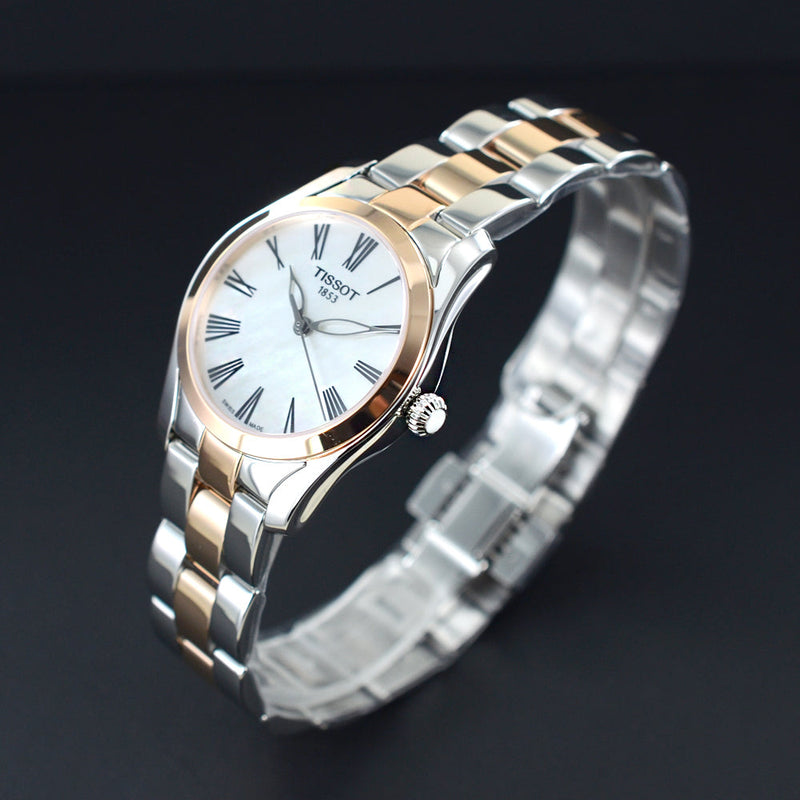Tissot T Wave Quartz Mother of Pearl Dial Two Tone Steel Strap Watch for Women - T112.210.22.113.00 Buy Now By Tissot