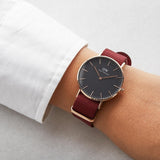 Daniel Wellington Classic Roselyn Black Dial Red NATO Strap Dial Watch For Women - DW00100270 Buy Now By Daniel Wellington