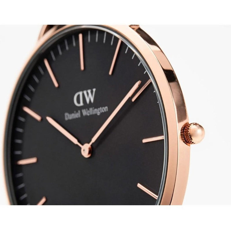 Daniel Wellington Classic Roselyn Black Dial Maroon Nylon Strap Watch For Women - DW00100273 Buy Now By Daniel Wellington