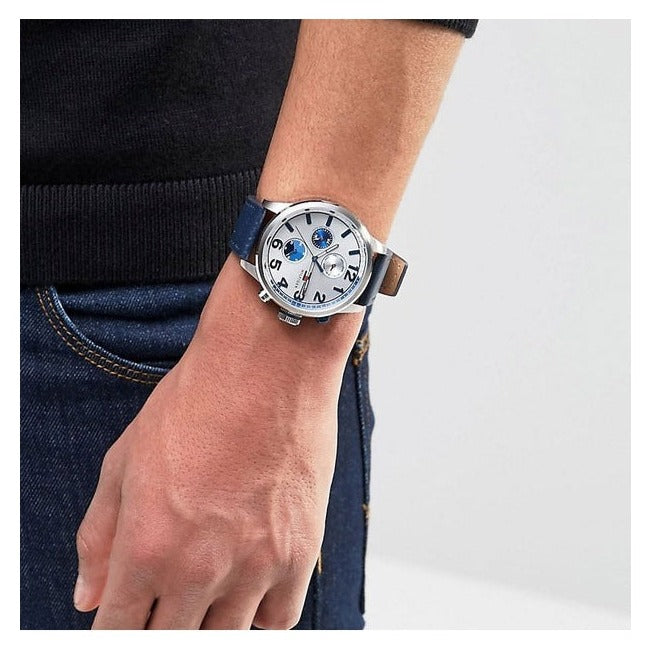 Shop Tommy Hilfiger Jackson Silver Dial Black Leather Strap Watch for Men - 1791240 in USA
