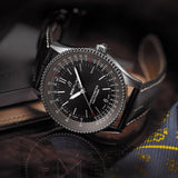 Shop Breitling Automatic 41mm Black Dial Black Leather Strap Watch for Men - A17326241B1P1 in USA