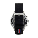 Tommy Hilfiger Chase Chronograph Quartz Grey Dial Black Leather Strap Watch For Men - 1791488