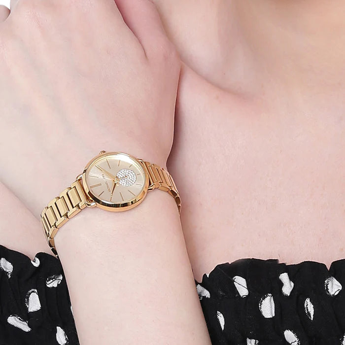 Michael Kors Portia Quartz Gold Dial Gold Steel Strap Watch For Women - MK3838 Buy Now By Michael Kors