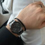 Daniel Wellington Iconic Chronograph Black Dial Black Steel Strap Watch For Men - DW00100642 Buy Now By Daniel Wellington