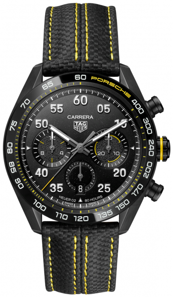 Tag Heuer Carrera x Porsche Automatic Chronograph Black Dial Black Nylon Strap Watch for Men - CBN2A1H.FC6512 Buy Now By Tag Heuer
