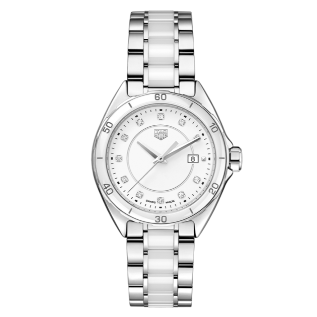 Shop Tag Heuer Formula 1 Diamonds White Dial Two Tone Steel Strap Watch for Women - WBJ141AD.BA0974 in USA