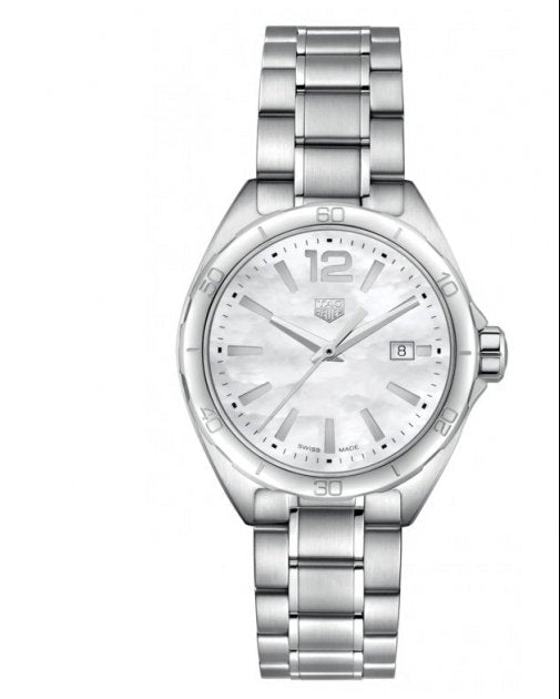 Shop Tag Heuer Formula 1 Quartz Mother of Pearl White Dial Silver Steel Strap Watch for Women - WBJ1418.BA0664 in USA