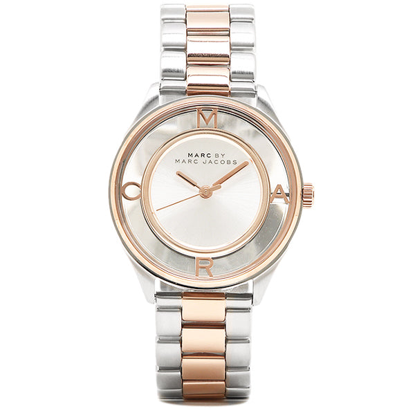 Marc Jacobs Tether Transparent White Dial Two Tone Steel Strap Watch for Women - MBM3436 Buy Now By Marc Jacobs