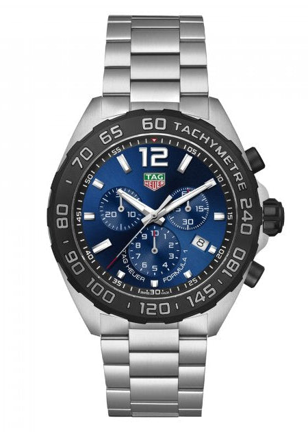 Shop Tag Heuer Formula 1 Chronograph Blue Dial Silver Steel Strap Watch for Men - CAZ101AV.BA0842 in USA