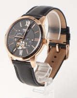 Fossil Townsman Automatic Black Dial Black Leather Strap Watch for Men - ME3170 Buy Now By Fossil