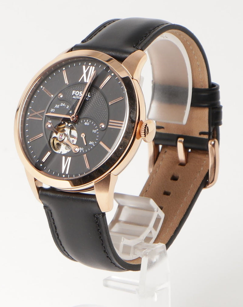 Fossil Townsman Automatic Black Dial Black Leather Strap Watch for Men - ME3170 Buy Now By Fossil