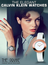 Calvin Klein Chic White Dial White Leather Strap Watch for Women - K7N236K2 Buy Now By Calvin Klein