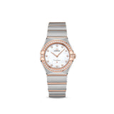 Shop Omega Constellation Quartz Diamonds Mother of Pearl Dial Two Tone Steel Strap Watch for Women - 131.25.25.60.55.001 in USA