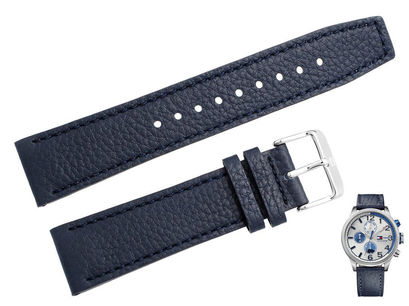 Shop Tommy Hilfiger Jackson Silver Dial Black Leather Strap Watch for Men - 1791240 in USA