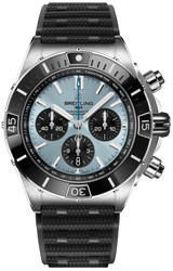 Breitling Chronomat B01 44 Platinum Blue Dial Rubber Strap Watch for Men - PB0136251C1S1
