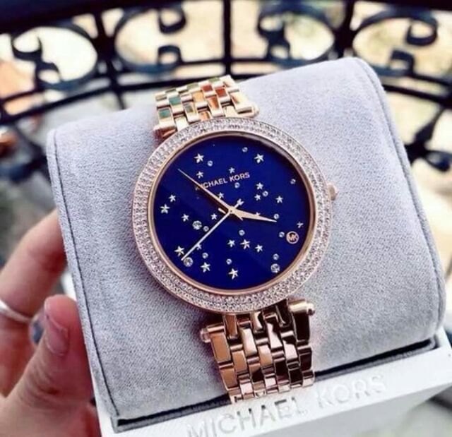 Michael Kors Darci Blue Dial Rose Gold Steel Strap Watch for Women - MK3728 Buy Now By Michael Kors
