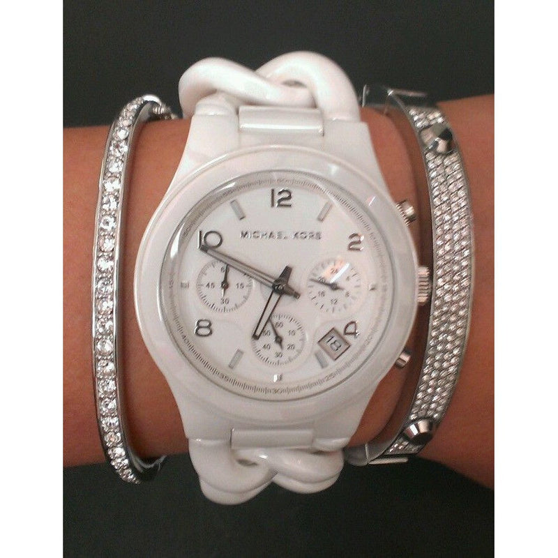Michael Kors Ceramic White Dial White Steel Strap Watch for Women - MK5387 Buy Now By Michael Kors