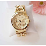 Michael Kors Runway Twist Gold Dial Gold Steel Strap Watch for Women - MK3131