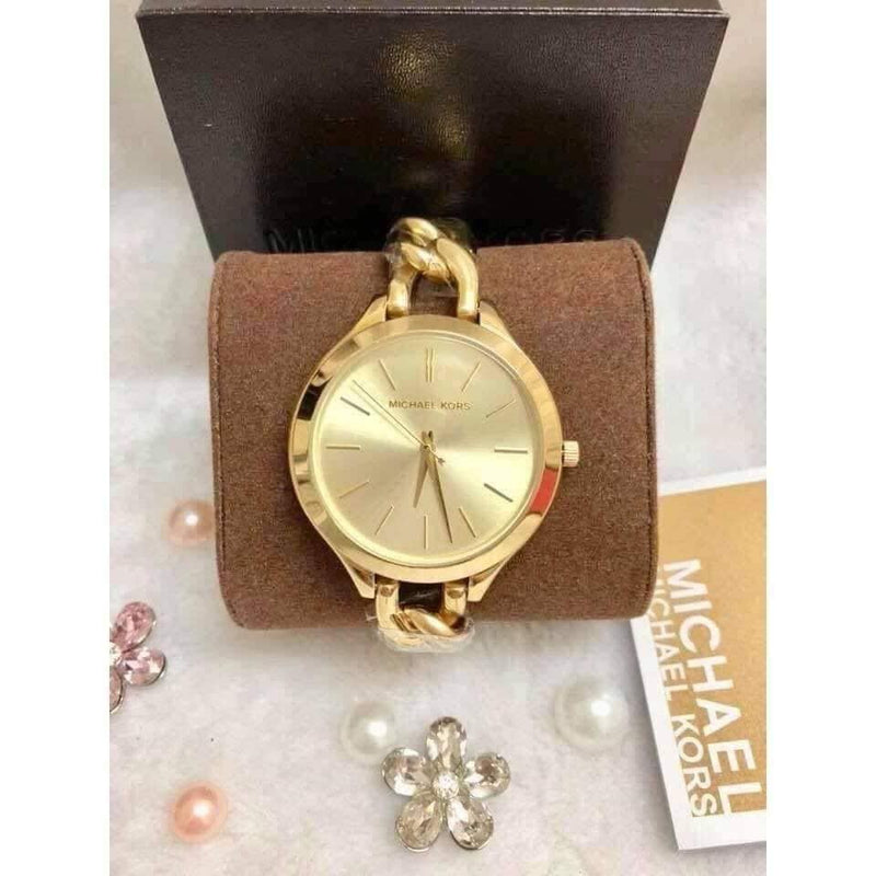 Michael Kors Runway Gold Dial Gold Steel Strap Watch for Women - MK3222 Buy Now By Michael Kors
