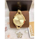 Michael Kors Runway Gold Dial Gold Steel Strap Watch for Women - MK3222