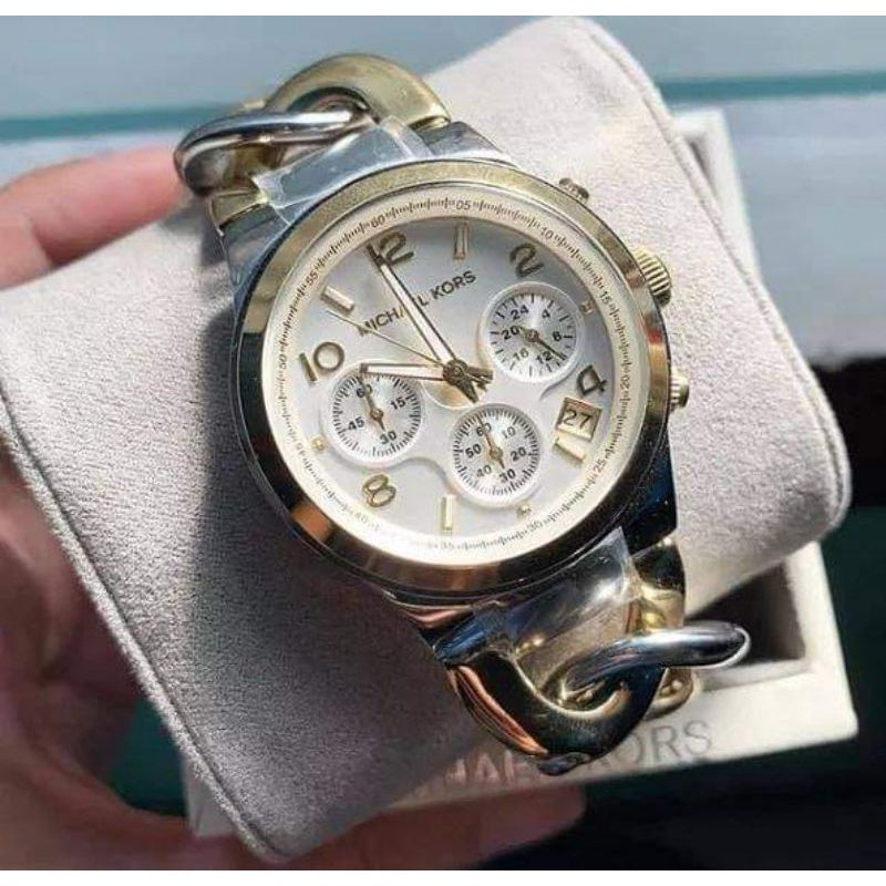 Michael Kors Runway White Dial Two Tone Steel Strap Watch for Women - MK3199 Buy Now By Michael Kors