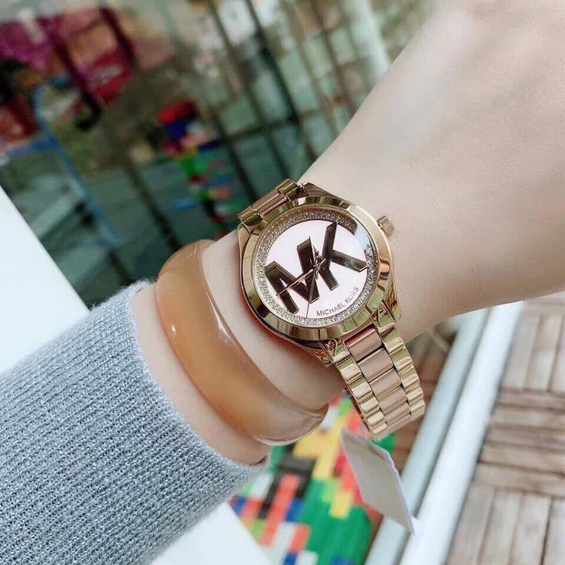 Michael Kors Mini Slim Runway Rose Gold Dial Two Tone Steel Strap Watch for Women - MK3650 Buy Now By Michael Kors