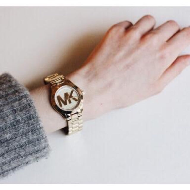 Michael Kors Slim Runway Gold Dial Gold Steel Strap Watch for Women - MK3477 Buy Now By Michael Kors
