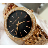 Michael Kors Darci Black Dial Rose Gold Steel Strap Watch for Women - MK3402 Buy Now By Michael Kors