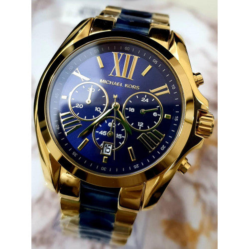 Michael Kors Bradshaw Navy Blue Dial Two Tone Steel Strap Watch for Women - MK6268 Buy Now By Michael Kors