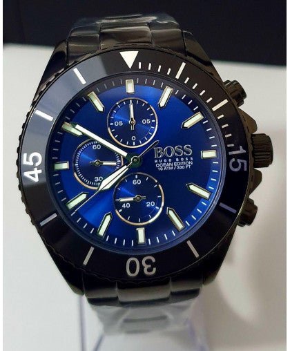 Hugo Boss Ocean Edition Navy Blue Dial Black Steel Strap Watch for Men - 1513743 Buy Now By Hugo Boss