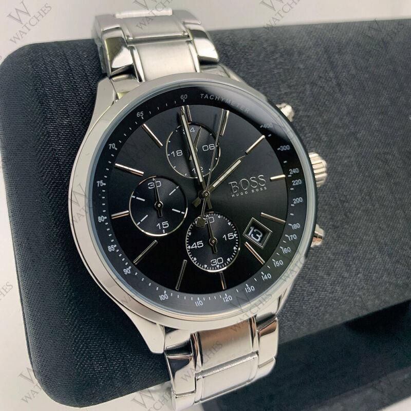 Hugo Boss Grand Prix Black Dial Silver Steel Strap Watch for Men - 1513477 Buy Now By Hugo Boss