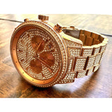 Michael Kors Ritz Three-Hand Glitz Rose Gold Dial Rose Gold Steel Strap Watch for Women - MK6748 Buy Now By Michael Kors