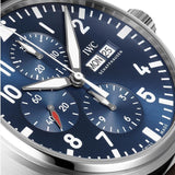 Shop IWC Pilot’s Watch Chronograph Edition “Le Petit Prince” Blue Dial Brown Leather Strap Watch for Men - IW377714 in USA