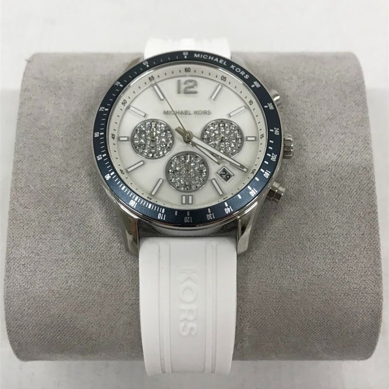 Michael Kors Berkley Chronograph Silver Dial White Rubber Strap Watch For Women - MKO1040 Buy Now By Michael Kors