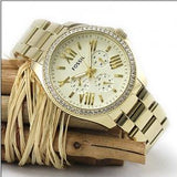Fossil Cecile Chronograph Gold Dial Gold Steel Strap Watch for Women - AM4482 Buy Now By Fossil