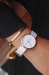 Daniel Wellington Classic Petite Dover White Dial White Nylon Strap Watch For Women - DW00100313 Buy Now By Daniel Wellington