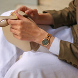 Daniel Wellington Iconic Link Emerald Green Dial Rose Gold Steel Strap Watch For Women - DW00100421 Buy Now By Daniel Wellington