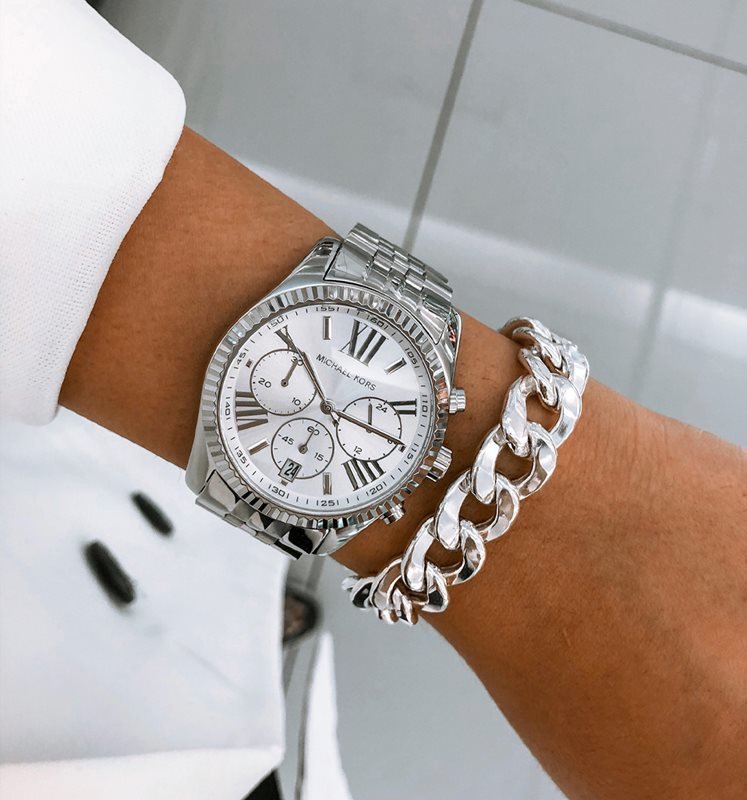 Michael Kors Lexington Silver Dial Silver Steel Strap Watch for Women - MK5555 Buy Now By Michael Kors