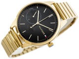 Shop Tommy Hilfiger Brooke Black Dial Gold Steel Strap Watch for Women - 1782019 in USA