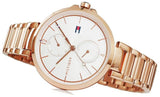 Shop Tommy Hilfiger Angela Quartz White Dial Rose Gold Steel Strap Watch for Women - 1782124 in USA