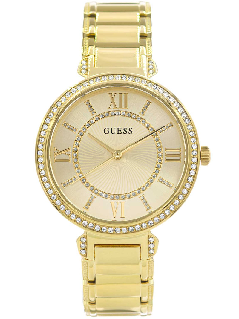 Guess Montage Quartz Gold Dial Gold Steel Strap Watch For Women - GW0588L1 Buy Now By Guess