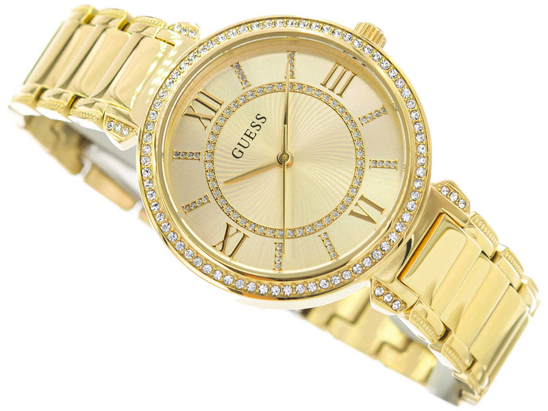Guess Montage Quartz Gold Dial Gold Steel Strap Watch For Women - GW0588L1 Buy Now By Guess
