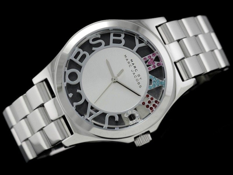 Marc Jacobs Henry Skeleton Silver Dial Silver Steel Strap Watch for Women - MBM3262 Buy Now By Marc Jacobs