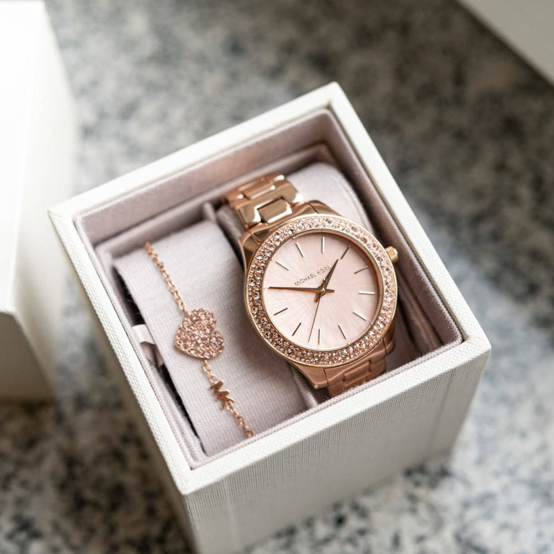 Michael Kors Lilane Quartz Rose Gold Dial Rose Gold Steel Strap Watch For Women - MK1068 Buy Now By Michael Kors