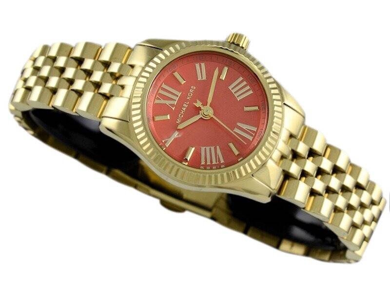 Michael Kors Lexington Quartz Orange Dial Gold Steel Strap Watch For Women - MK3284 Buy Now By Michael Kors