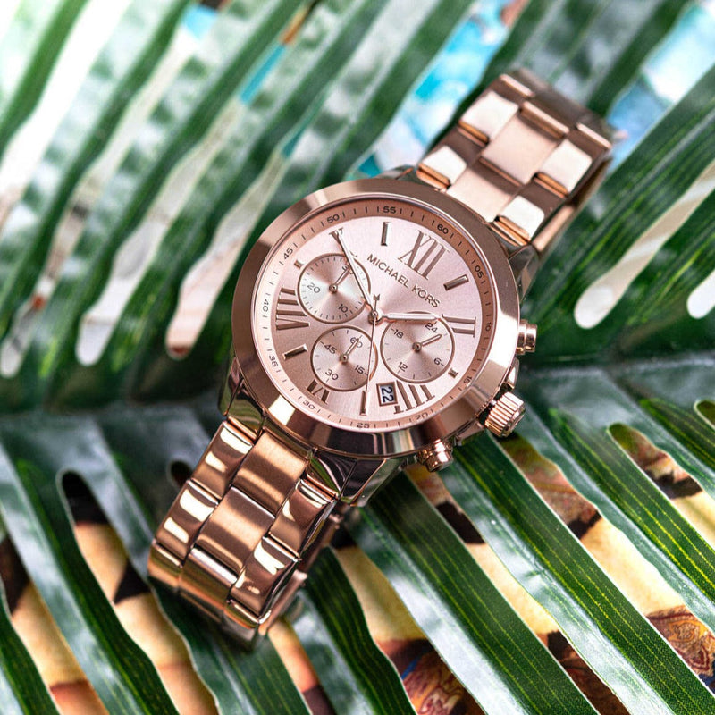 Michael Kors Runway Chronograph Rose Gold Dial Rose Gold Steel Strap Watch For Women - MK5778 Buy Now By Michael Kors