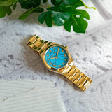 Michael Kors Lennox Analog Blue Dial Gold Steel Strap Watch for Women - MK7460 Buy Now By Michael Kors