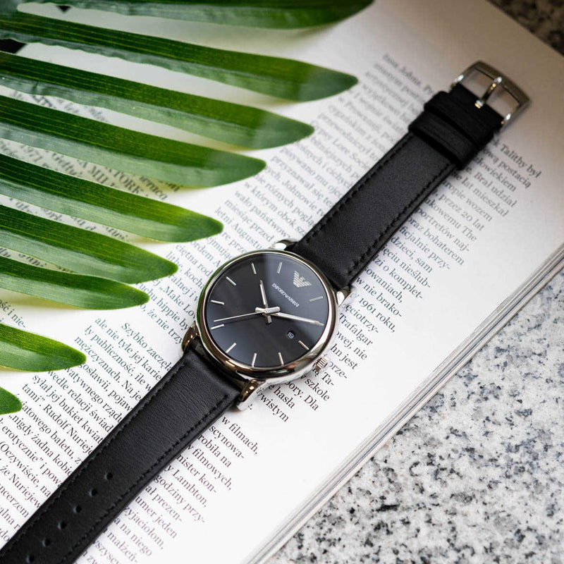 Emporio Armani Classic Quartz Black Dial Black Leather Strap Watch For Men - AR1692 Buy Now By Emporio Armani